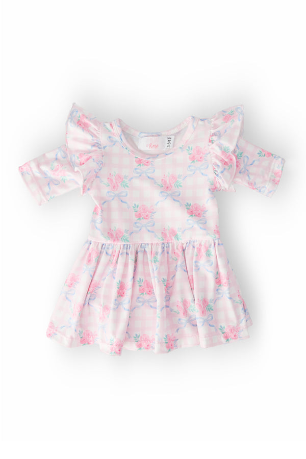 ribbons-roses-3-4-sleeve-flutter-twirl-bodysuit Mila & Rose - Sophia's StyleTwirl Bodysuit - 3/4 Flutter-1